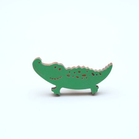 Handmade Acacia Wood Crocodile Knob for Kids Furniture
